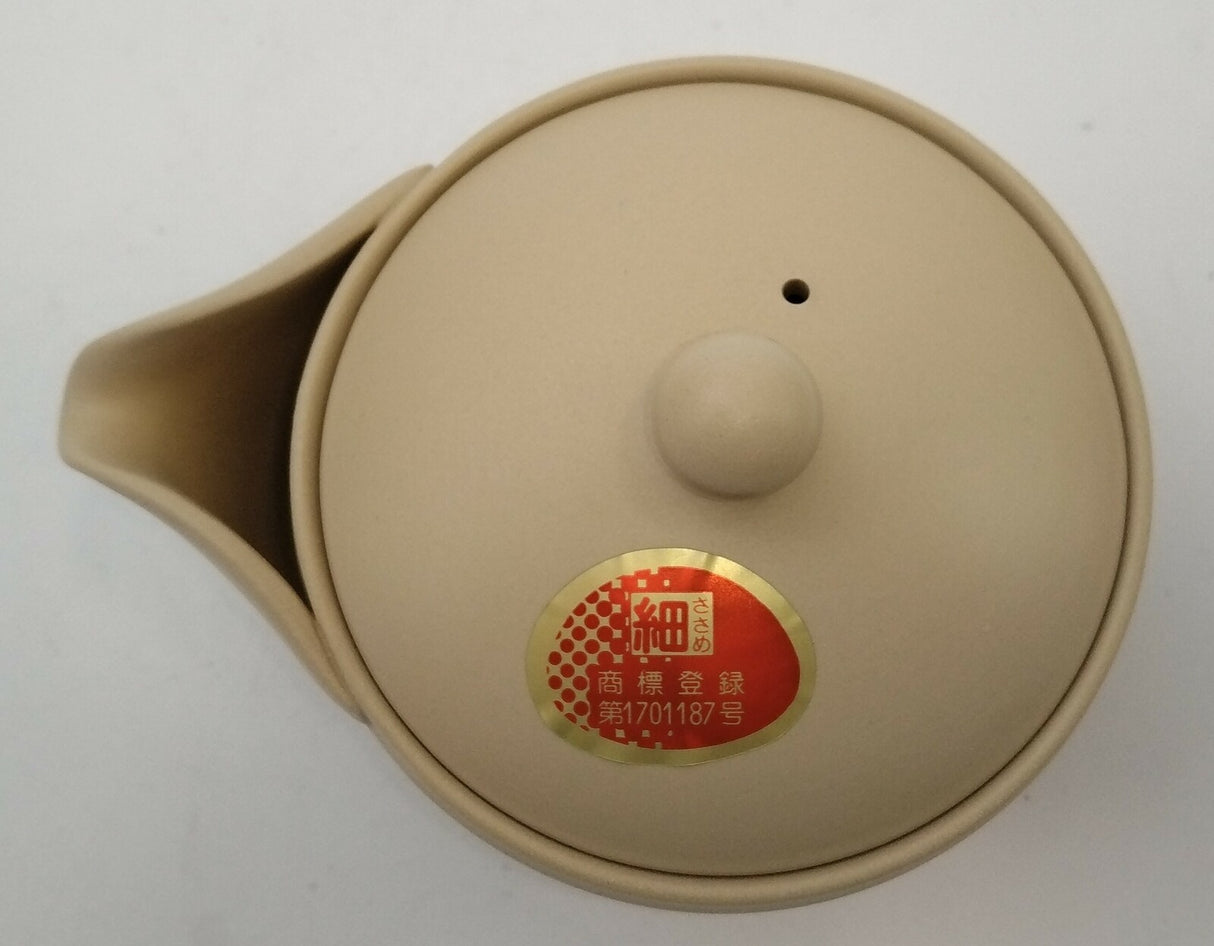 Takasuke Kiln (Y119) 高資陶苑: Tokoname Hohin Tea Pot, Sand Yellow, Ceramic Mesh Strainer 160 ml