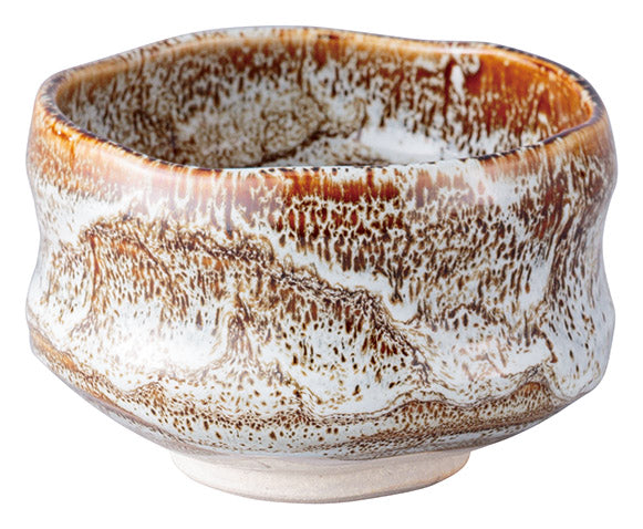 青安窯:琥珀釉白抹茶椀 飴釉白抹茶椀