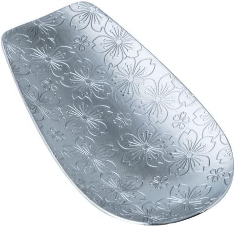 Aoyoshi: Stainless Chasaji Sakura Design Tea Scoop ステンレス茶箕 さくら