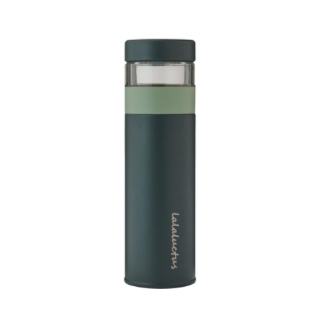 Lalaluctus Tea Bottle - Stainless Steel Tumbler with Tea Strainer - Dark Gray - 400 ml