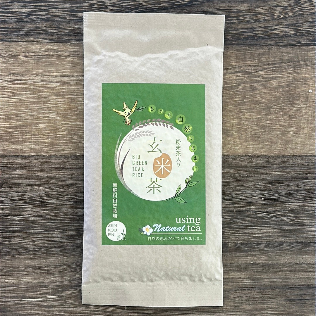 #0761.S5 Zenkouen Tea Garden SZ006: Naturally Grown Genmaicha with Green Tea Powder 無肥料自然栽培 粉末茶入り玄米茶