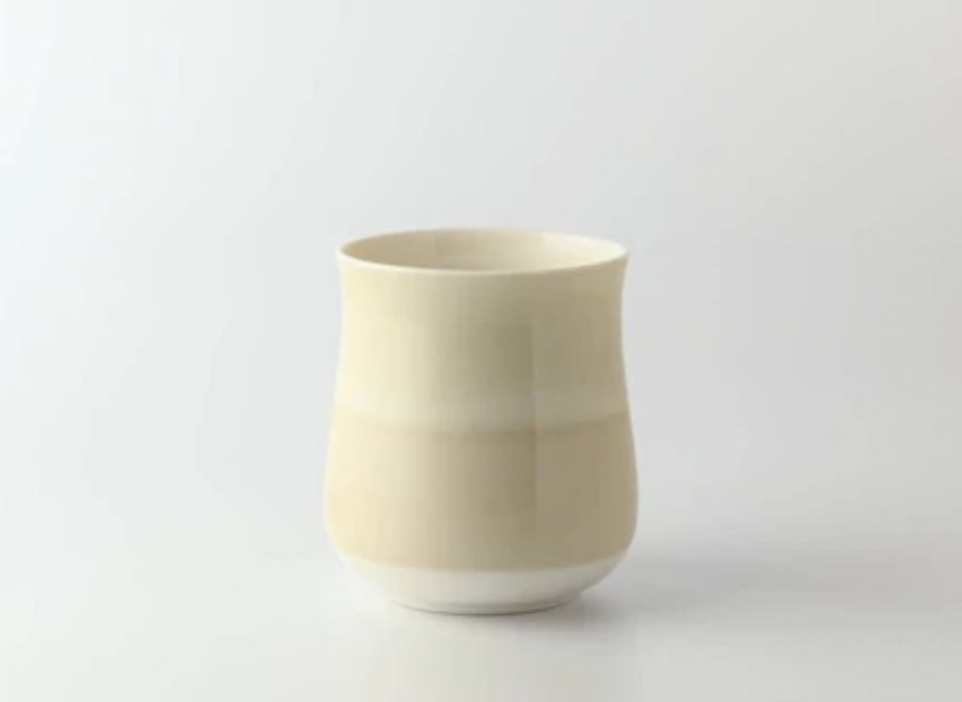 Miyama Minoyaki Large Oval Cup (Light Gray / Gray) ポット(ライトグレー/グレー)