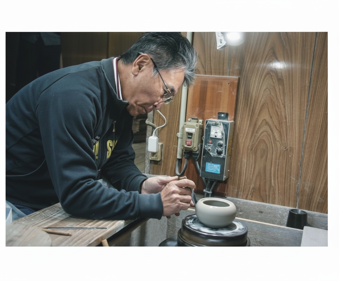 Takasuke Kiln (Y114): Tokoname mini kyusu, sand yellow 100 ml 高資陶苑