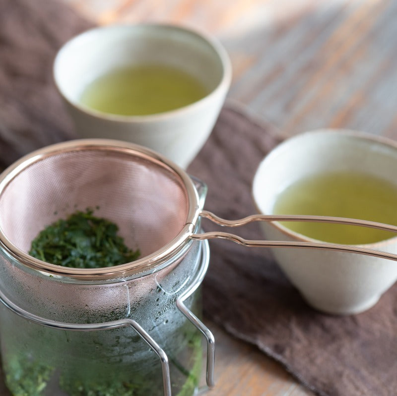 Three Snow: Tea Strainer and Glass Kyusu Set (Pink Gold)