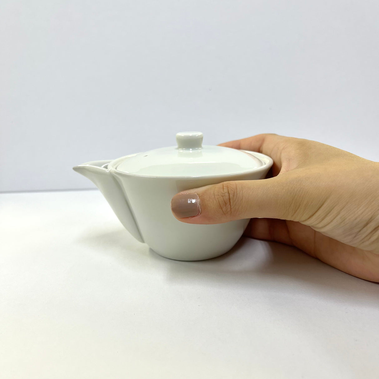Yamatane ミ3610 : Tea Professional's White Porcelain Hohin Tea Pot (Ceramic Mesh, 140ml) 美濃焼 研茶用急須(洞穴茶こし)