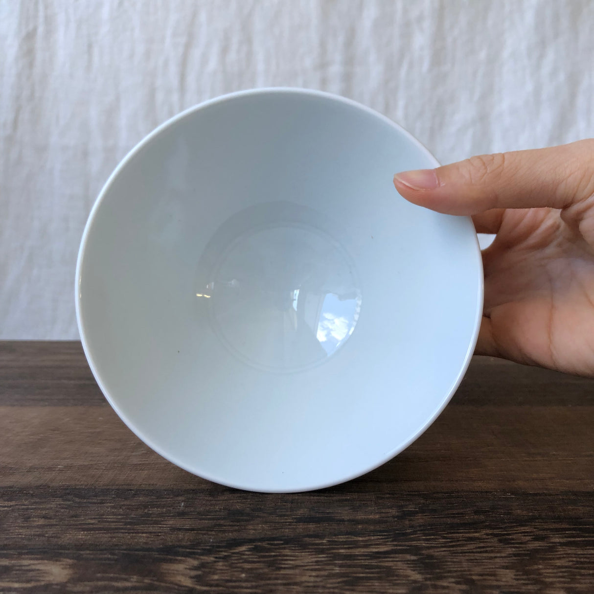 Hakusan-posliini: Hasamiyaki Rice Bowl - "Hampun langat" (Indigo tai Seepia)