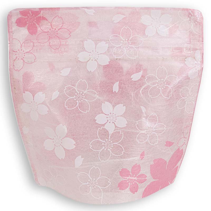 Yoshimura Pack 10185 Resealable Washi Paper Bag Pink Sakura 雲竜透明チャック付スタンド袋 桜 - Yunomi.life