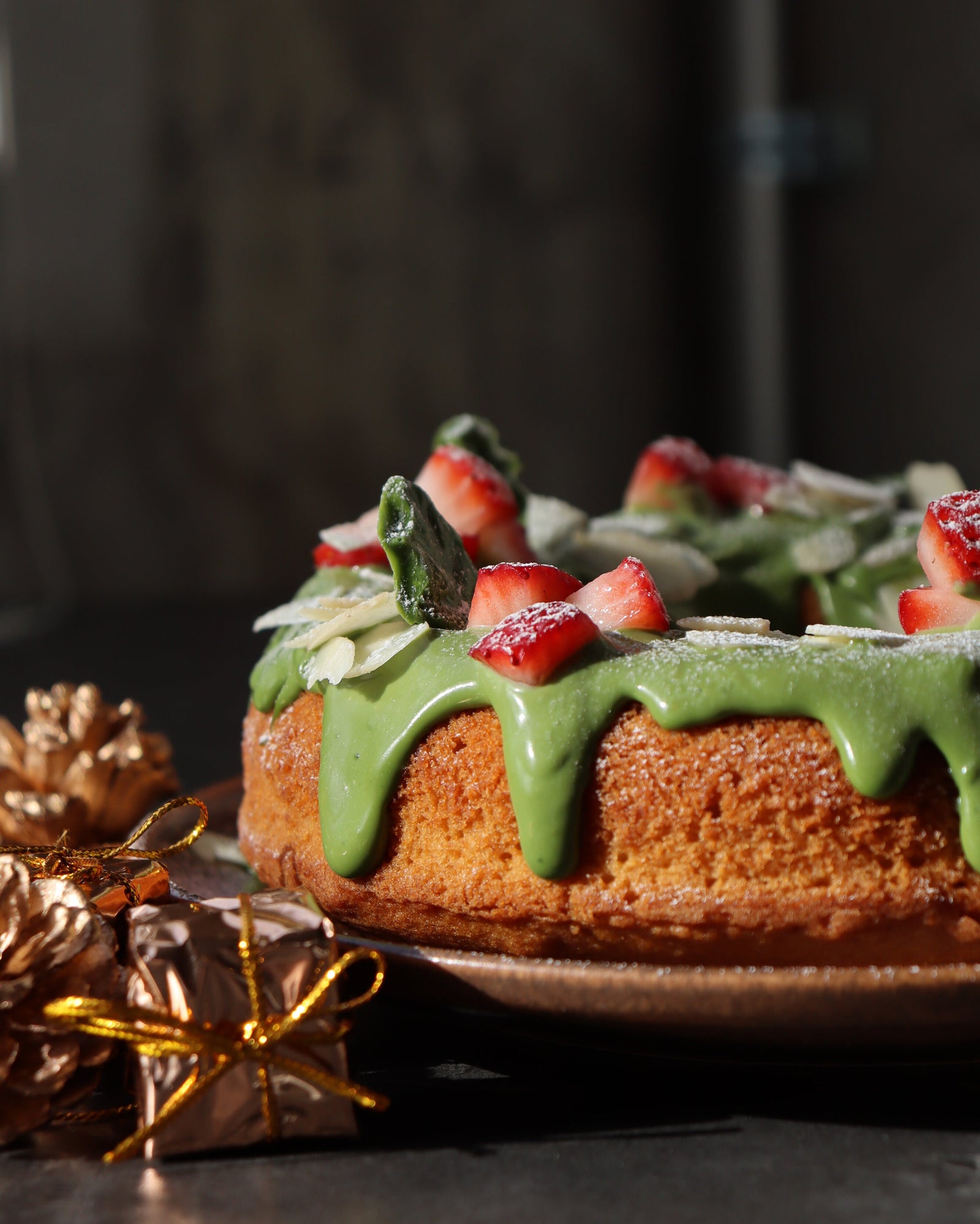 Wreath Cake with Matcha and Kinako Recipe