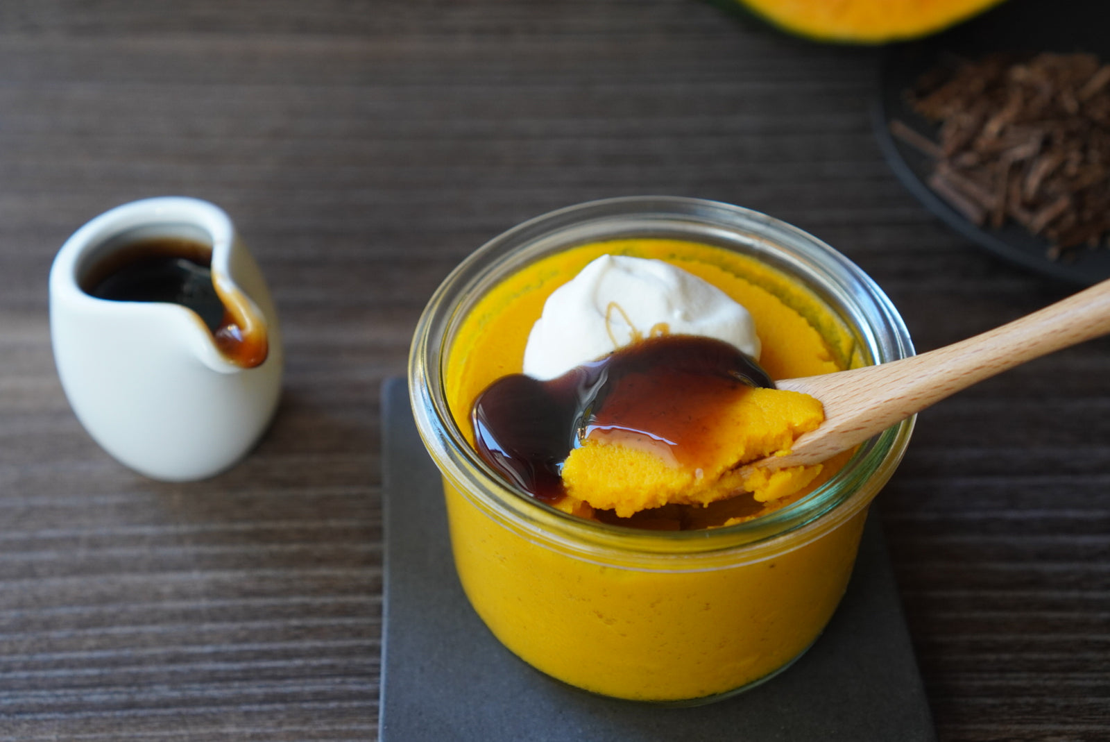 Japanese Pumpkin Flan with Spiced Hojicha Sauce Recipe