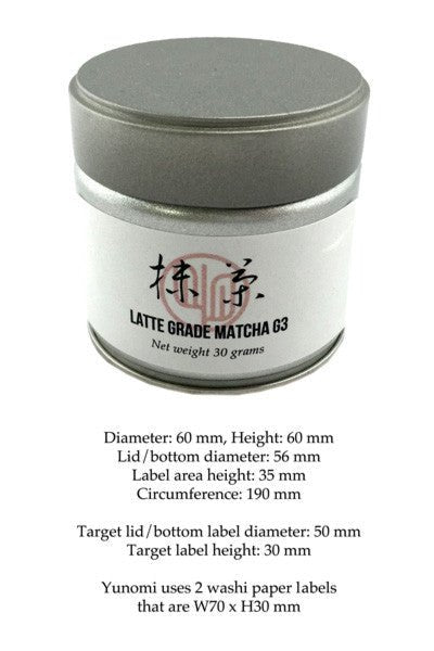 Yunomi Factory Direct 抹茶缶（30g、100g 再封可能パック）の