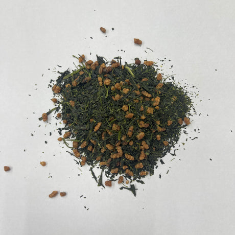 #0266.F2 Chiyonoen Tea Garden: #17 Mountain-Grown Superior Genmaicha 上玄米茶 (Naturally Grown) leaves yunomi.life 1
