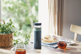 Lalaluctus Tea Bottle - Stainless Steel Tumbler with Tea Strainer - Dark Gray - 400 ml
