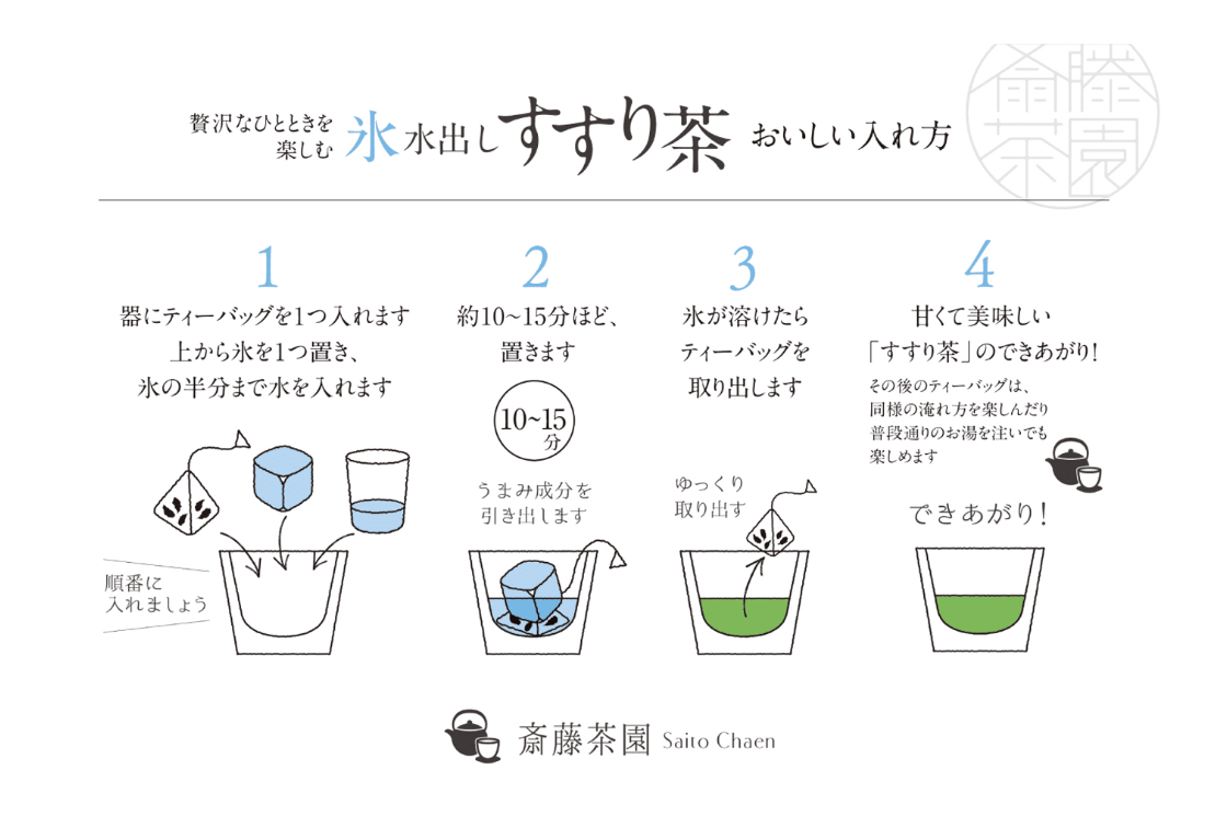 #1118 Saito Tea Garden: Yame Ice-Brewed "Susuri-cha" Tea Bags / 斉藤茶園：氷水だし「すすり茶」ティーバッグ yunomi.life