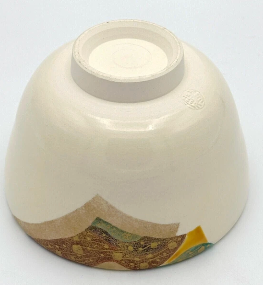 Nagomi: Kyo-yaki Matcha Bowl (京焼抹茶碗  Oucho-mon / 王朝紋）