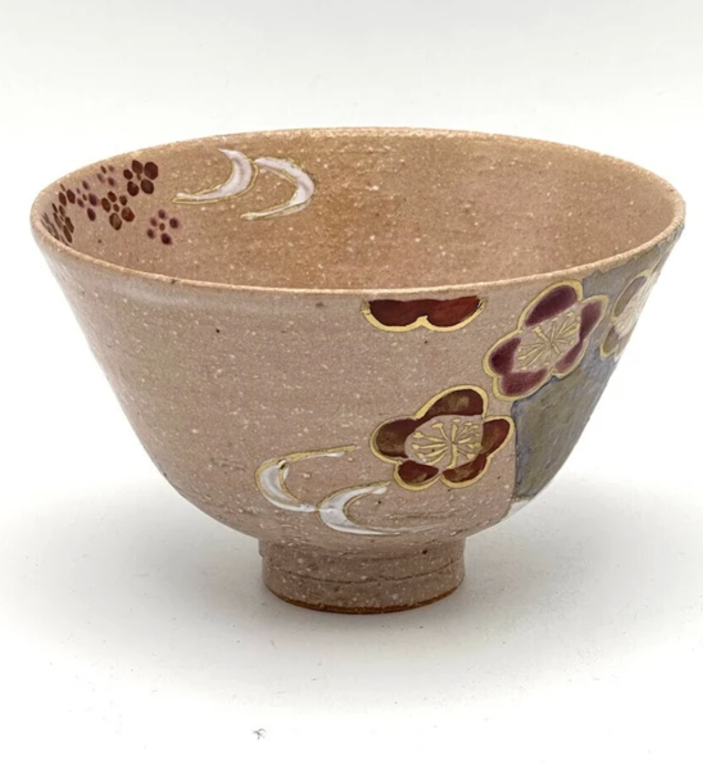 Nagomi: Kyo-yaki Matcha Bowl (京焼抹茶碗  Ume & Mt. Fuji / 梅と富士山）