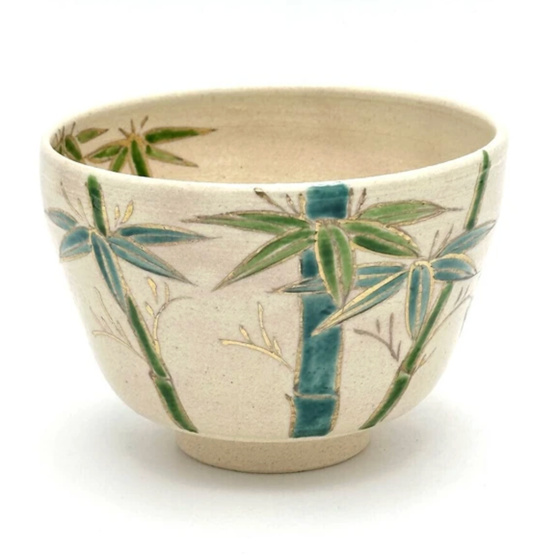 Nagomi: Kyo-yaki Matcha Bowl (京焼抹茶碗  Bamboo / 竹）