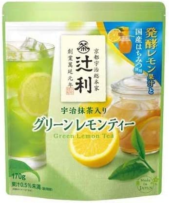 Tsujiri Matcha Milk Green Lemon Tea with Uji Matcha Instant Powder