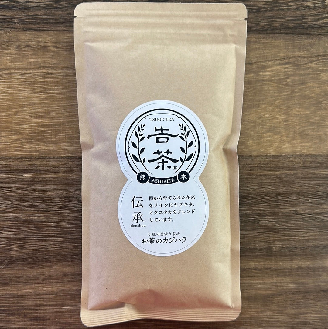 Kajihara Tea Garden #02: Densho, Kamairicha Green Tea from Kumamoto 伝承 釜炒り茶