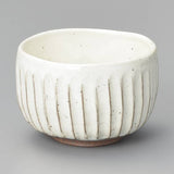 Kobiki-Sogime Mini White Matcha Bowl 粉引ソギ目小抹茶