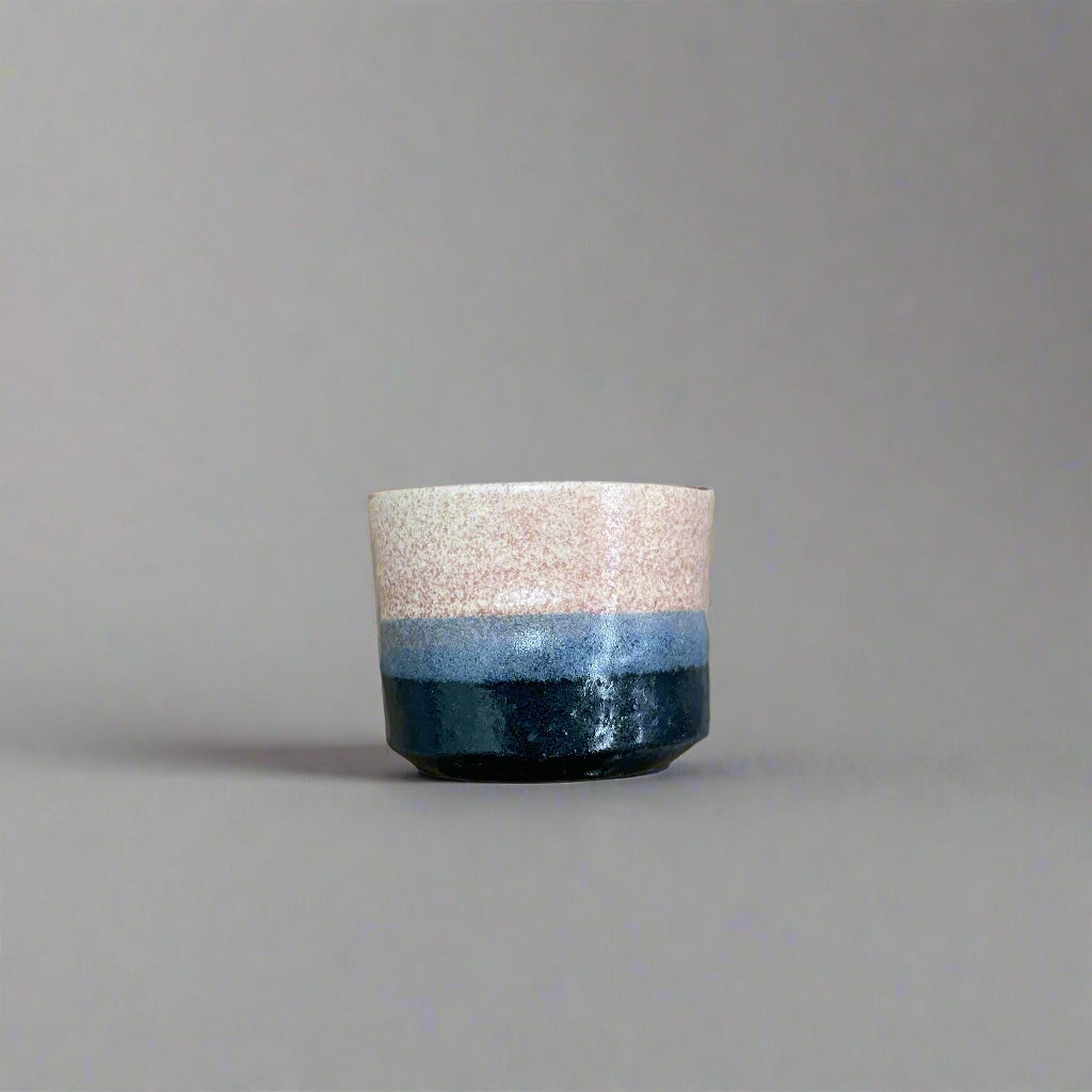 Keizan Kiln: Handcrafted Shino Aikake Guinomi Cup with Wooden Box