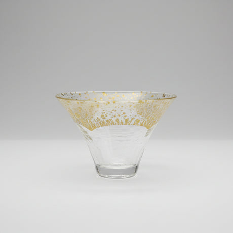 Kimoto Glass: Shofukuhai Mt. Fuji Gold Clear Sake Glass, 65 ml yunomi.life
