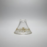 Kimoto Glass: Shofukuhai Mt. Fuji Gold Clear Sake Glass, 65 ml yunomi.life upside down