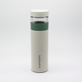Lalaluctus Tea Bottle - Stainless Steel Tumbler with Tea Strainer - Cream White - 400 ml