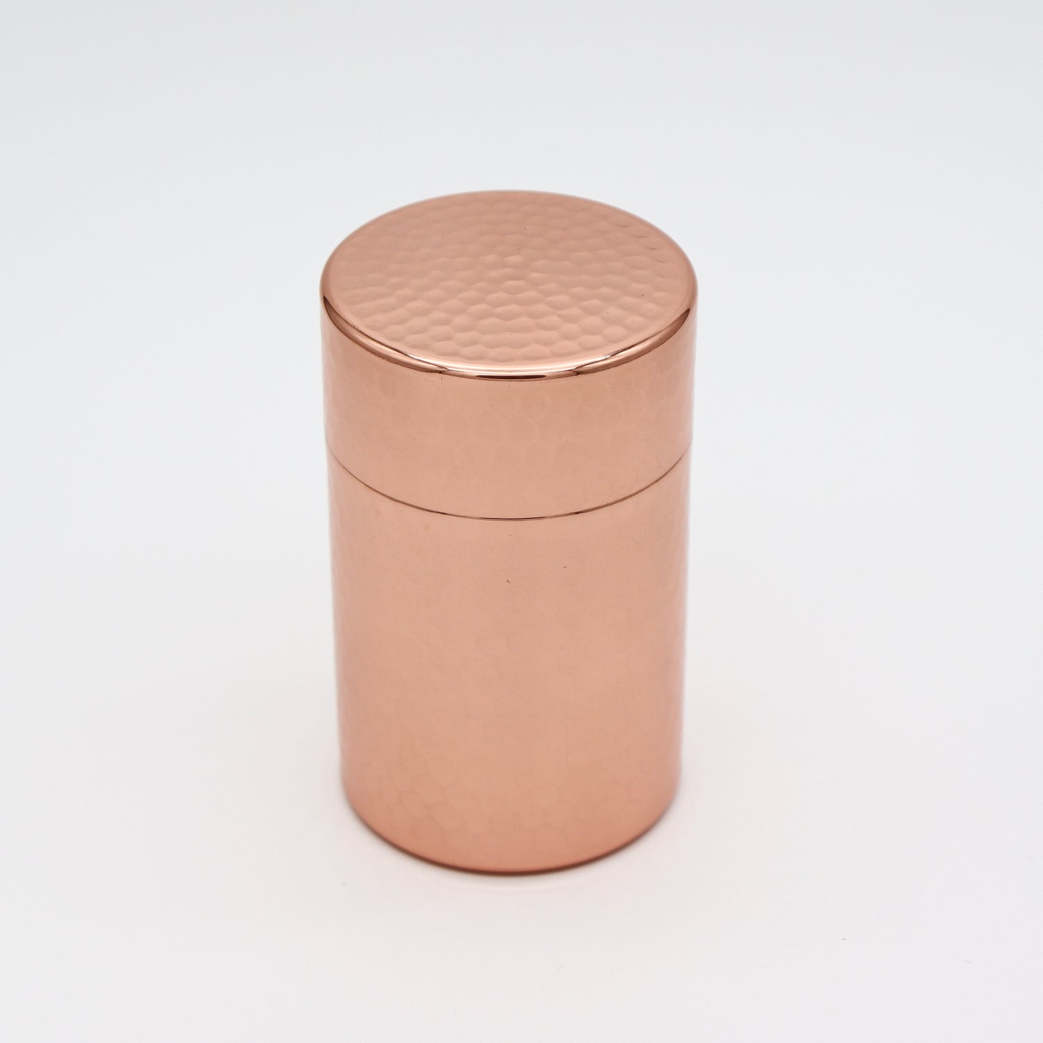 Mirror-Finished Hammered Copper Tea Canister / Handcrafted in Tsubame