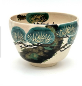 Nagomi: Kyo-yaki Matcha Bowl (京焼抹茶碗  Matsu / 松）