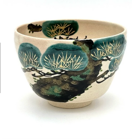 Nagomi: Kyo-yaki Matcha Bowl (京焼抹茶碗  Matsu / 松）