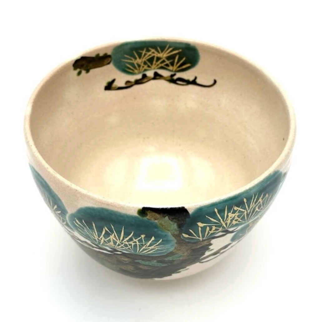 Nagomi: Kyo-yaki Matcha Bowl (京焼抹茶碗  Matsu / 松）1