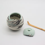 [One-of-a-Kind] Shinro Yamamoto: Marble Porcelain Natsume A / Lidded Container (Green)
