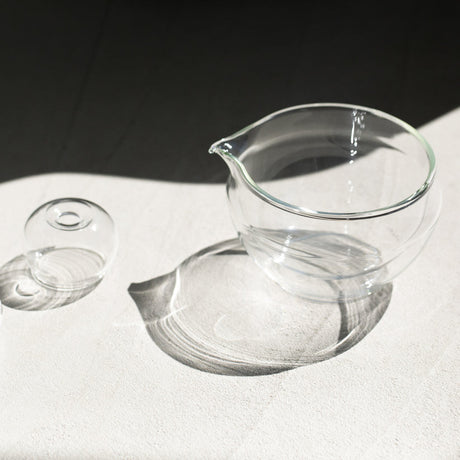 Origami  - Glass Katakuchi Matcha Bowl with Pouring Lip yunomi.life 4
