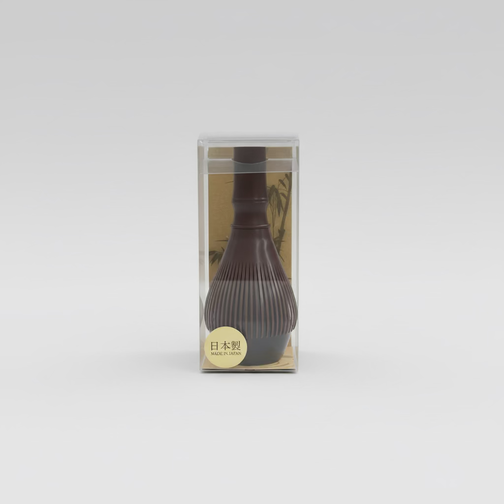 Resin Matcha Tea Whisk brown with package yunomi.life