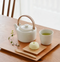 SALIU -SYO- Dobin Tea Pot & Cups Gift Set with coaster (White)【祥】土瓶急須 ギフト（絹）茶敷き付き