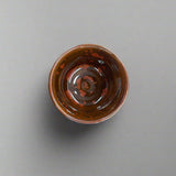 Seiangama: Carved Design Mino-yaki Guinomi Cup 5 Piece Set with Wooden Box 削ぎ五様ぐい呑揃