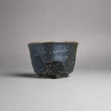 Seiangama: Carved Design Mino-yaki Guinomi Cup 5 Piece Set with Wooden Box 削ぎ五様ぐい呑揃