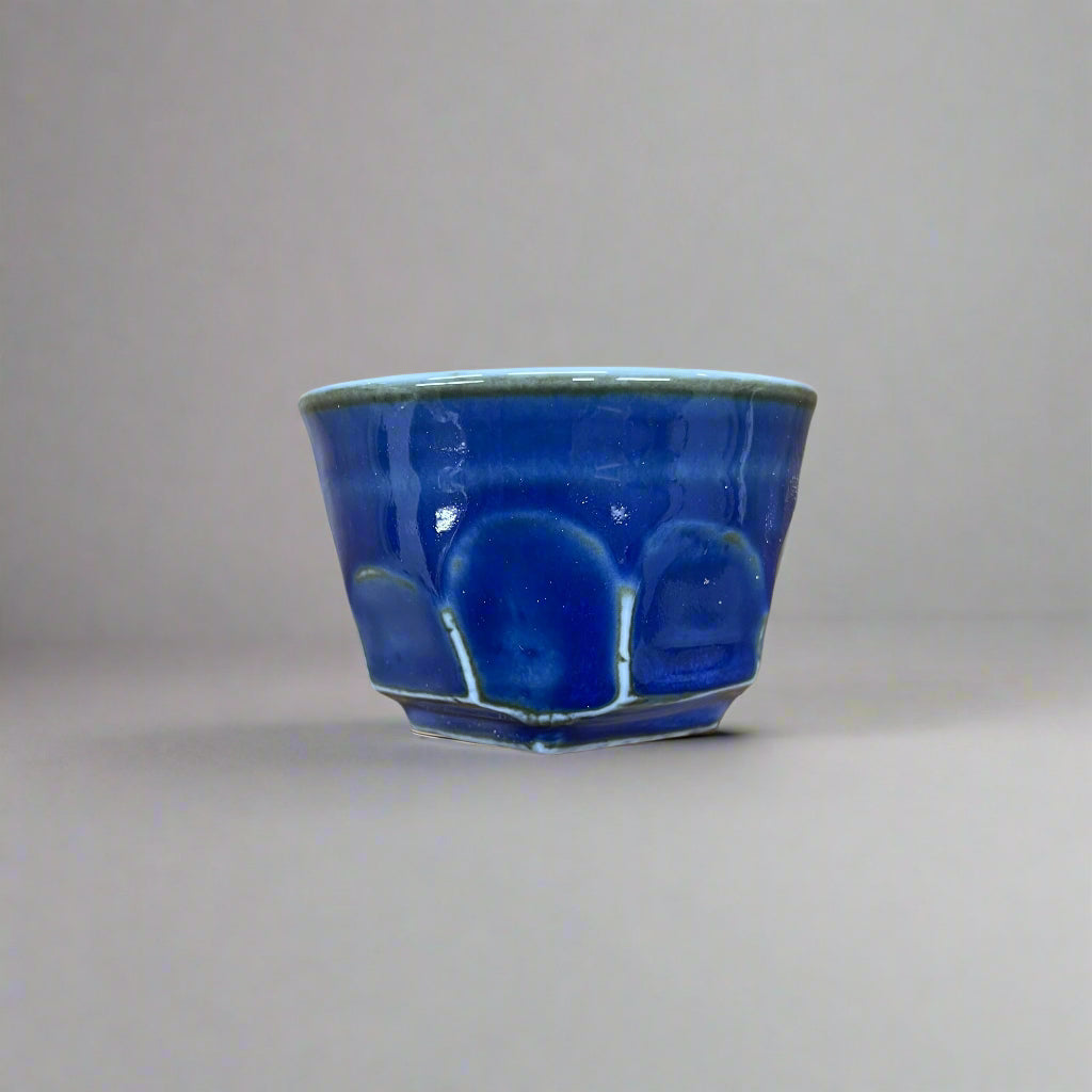 Seiangama: Carved Design Mino-yaki Guinomi Cup 5 Piece Set with
