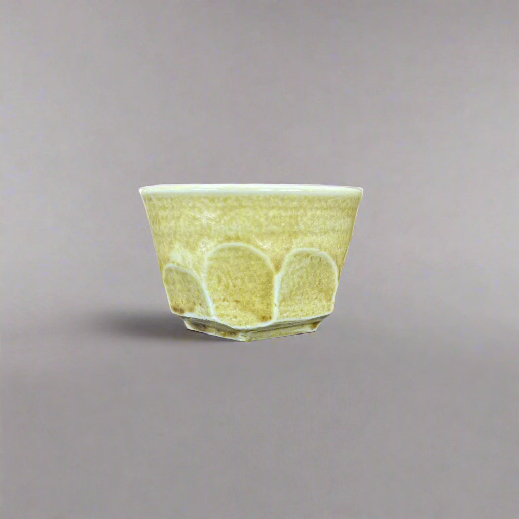 Seiangama: Carved Design Mino-yaki Guinomi Cup 5 Piece Set with
