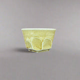 Seiangama: Carved Design Mino-yaki Guinomi Cup 5 Piece Set with Wooden Box 削ぎ五様ぐい呑揃