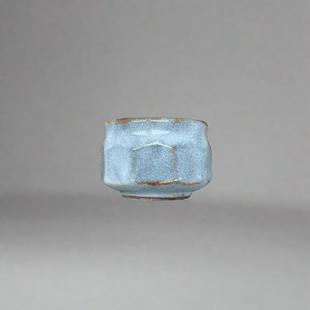 青安窯：手造り美濃焼 ぐい呑5個セット 木箱付き 手造り五様ぐい呑揃い