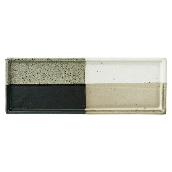 Kanesho Toki: Tsumugi: Modern Color Block Rectangular Plate / 紬プレート