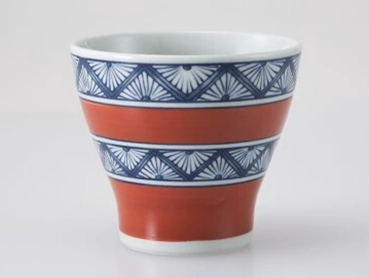 Saikai Ceramics: Vermilion Pattern Tea Cup