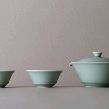 WDH - Hasamiyaki Porcelain Blue Houhin Tea Set (Pot + 2 Cups)
