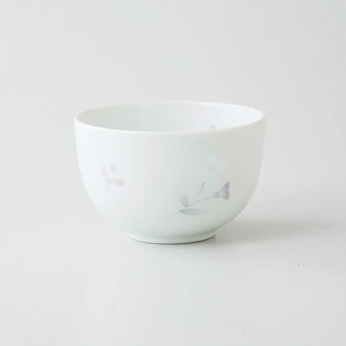 Saikai Ceramics: White Porcelain Tea Cup - Dayflower - 175 ml