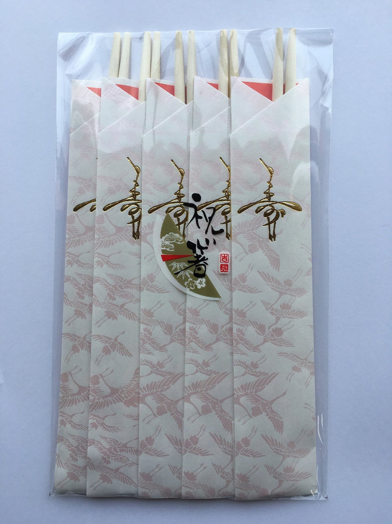 Celebratory Disposable Chopsticks - Crane Tsuru Pattern - Yunomi.life