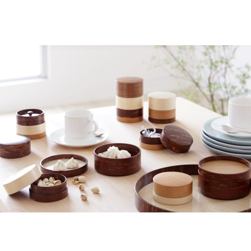 Fujiki Denshiro: Wazutsu Series Kabazaiku Tea Canisters, 4-color