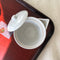 Yamatane: White Porcelain Hohin Tea Pot (Ceramic Mesh) + Two Asagao Tea Cups Set