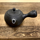 Isobe Ceramics se156: Tokoname Kyusu 180 ml, Ceramic Mesh Japanese Tea Pot, Pine Bark Black 黒松皮