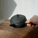 Koizumi: Black Tokoname Kyusu Tea Pot by Kiln Gyokko, 300 ml, 3-406 【玉光】窯変平形千段急須 - Yunomi.life